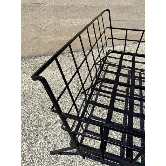Mid 20th Century Vintage Mid Century Modern Black Wrought Iron Arthur Umanoff Style Sofa For Sale - Image 5 of 9