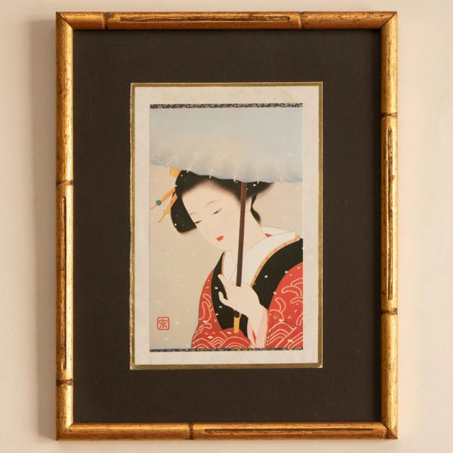 女性の肖像画 平和の祈り パステル画 hagemaruの真作 Shōwa Era 