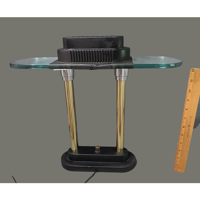 Vintage Postmodern Halogen Desk Table Bankers Lamp For Sale - Image 4 of 10