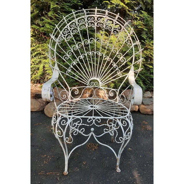 Salterini Outdoor Twisted Wrought Iron Peacock Chair Chairish