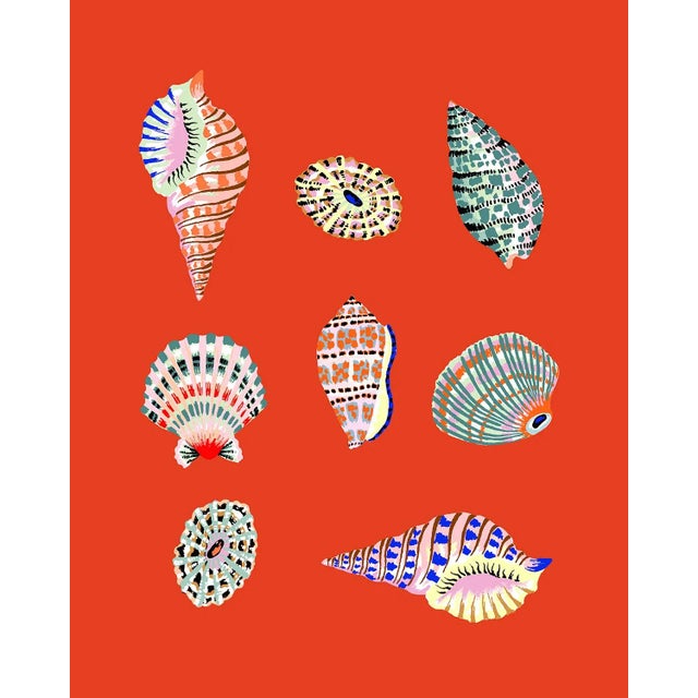 "Beachcomber (Coral Red)" Contemporary Giclee Print by Sarah Gordon For Sale