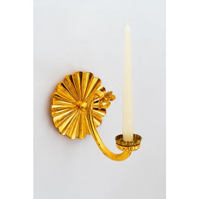 Art Deco Carved and Gilded Wood Wall Candleholder, 1920s, Set of 2 For Sale - Image 3 of 12