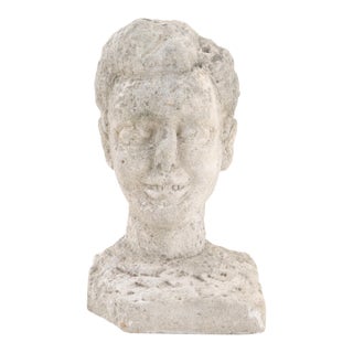 20th Century Belgian Concrete Bust For Sale