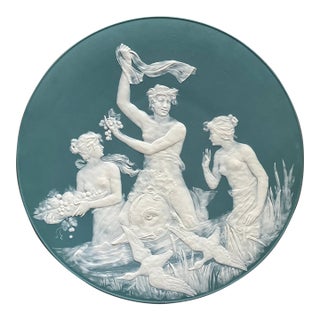 Large Wall Plate/Mettlach Phanolith Charger Designed by Jean-Baptiste Stahl for Villeroy & Boch Around 1900 For Sale