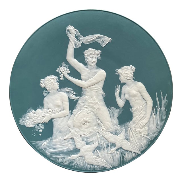 Large Wall Plate/Mettlach Phanolith Charger Designed by Jean-Baptiste Stahl for Villeroy & Boch Around 1900 For Sale