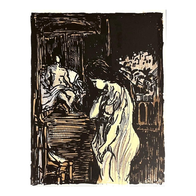 Andre Cottavoz Original Lithograph La Femme Adultere V2-10 Mourlot 1969 For Sale