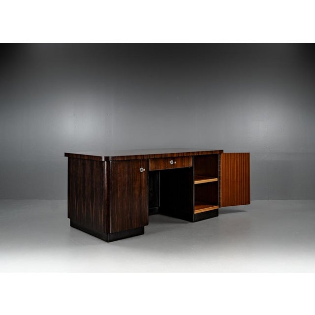Black Art Deco Desk by Bruno Paul for VEB Deutsche Werkstätte Hellerau, 1928 For Sale - Image 8 of 18
