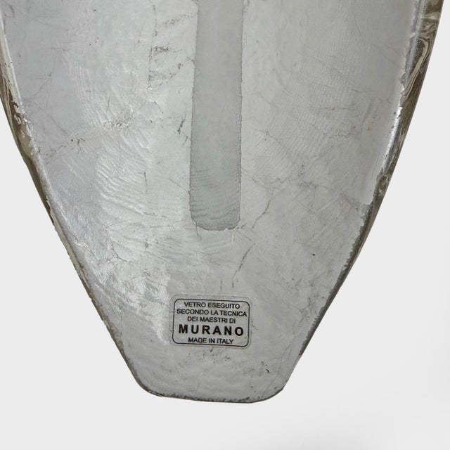 Metal Modern Murano Glass Silver Leaf Sconces, 2000s, Set of 2 For Sale - Image 7 of 9