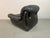 Space Age Italian Black Leather Lounge Chair with Brass Buttons and Cord Lacing, Italy, 1970s For Sale - Image 13 of 18