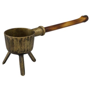 Austrian Ashtray with Bamboo Handle, 1950s For Sale
