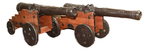 Large French Bronze Cannons, Set of 2