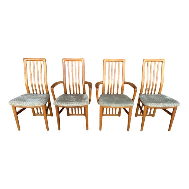 1960s Kai Kristiansen for Schou Andersen 170 Mid Century Danish Teak Highback Dining Chairs For Sale