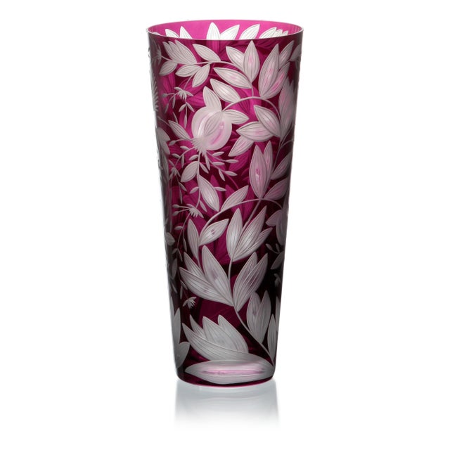 Artel Verdure Large Vase, Fuschia For Sale - Image 4 of 4