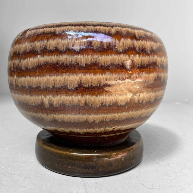 Mid-Century Modern Vintage Japanese Ceramic Ikebana Flower Vase, 1970s For Sale - Image 3 of 12