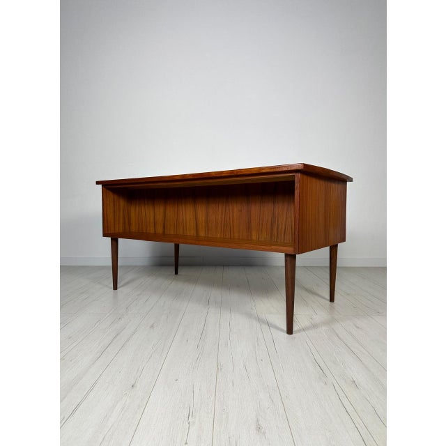Vintage Scandinavian Curved Teak Writing Desk, 1960s For Sale - Image 11 of 12