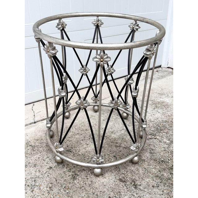 Hooker Furniture Sanctuary Pirouette Two-Tone Flower Metal Dining Table Base For Sale - Image 10 of 11