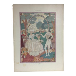 French 1940s Print Le Mariage De Delphine For Sale