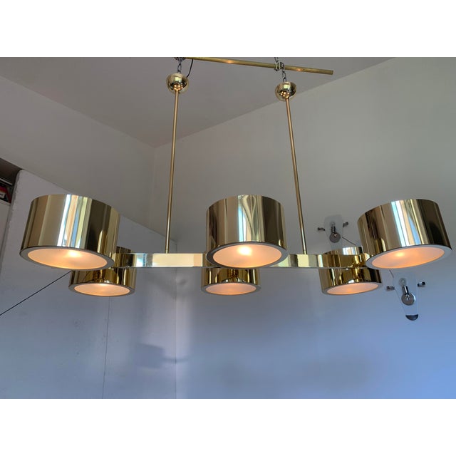 2010s Italian Sputnik Chandelier Metal Gold Stilnovo Lelli Style For Sale - Image 5 of 12