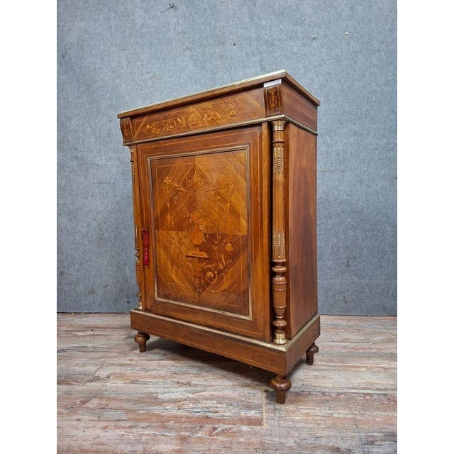 Brown Small Napoleon III Marquetry Buffet, 1890s For Sale - Image 8 of 10