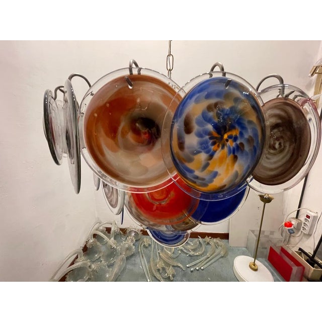 Large Space Age Murano Disc Chandelier, 1970s For Sale - Image 13 of 16