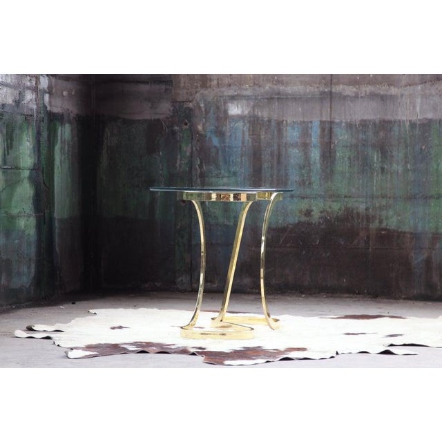 Mid-Century Brass Ribbon Curved Console Table by Milo Baughman Dia, 1970s For Sale - Image 6 of 11