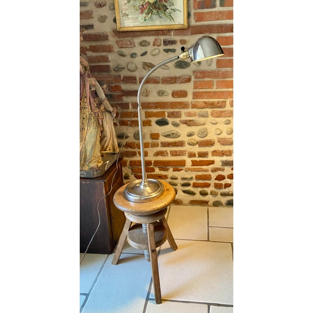 1950s Mid-Century Modern French Chrome Gooseneck Desk Lamp, 1940s For Sale - Image 5 of 5