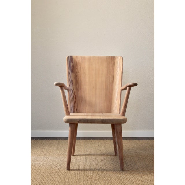 wedish Pine Armchair by Göran Malmvall, 1940s For Sale - Image 6 of 16