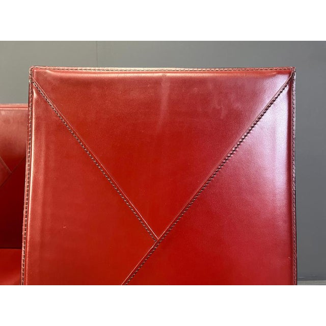 Red Leather Dining Chairs from Roche Bobois, France, 1980s, Set of 8 For Sale - Image 10 of 15