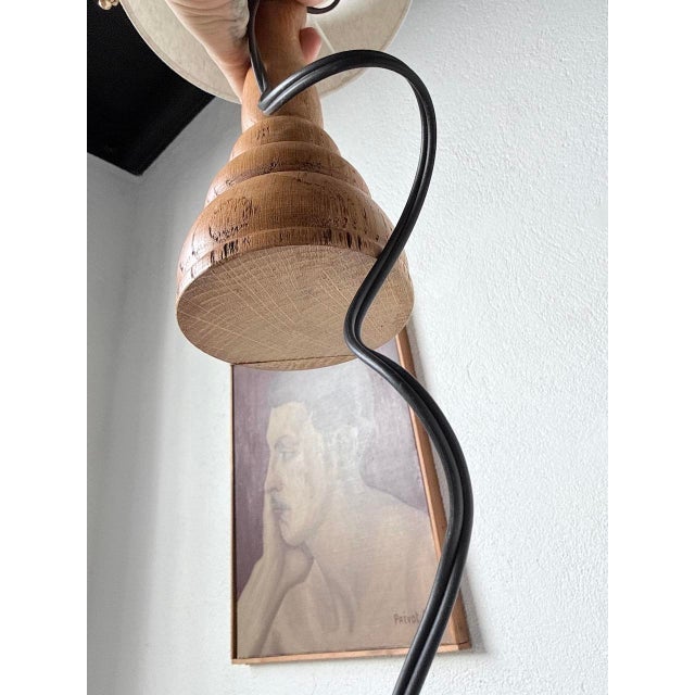 Light Oak Wood Desk Lamp, 1950s For Sale - Image 12 of 13