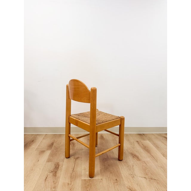Hank Lowenstein Style MCM Blonde Dining Chair Vintage Mid-Century Modern Arched Back For Sale - Image 4 of 11