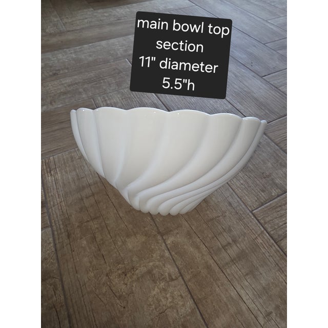 1960's Hazel Glass Company punch set with 12 cups, a top large bowl and a pedestal bowl base stand. This has it's original...