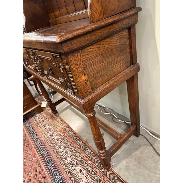 English Antique English Oak Welsh Cupboard For Sale - Image 3 of 11