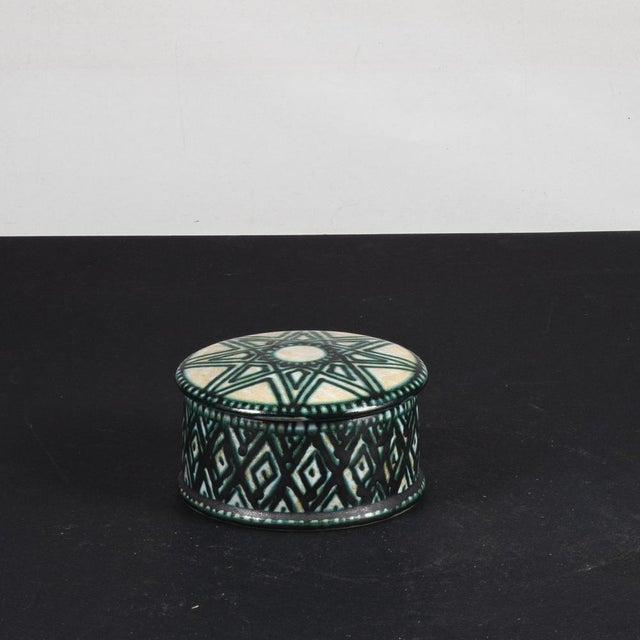 Ceramic Box with Geometric Decorations by M. A. Mercuri For Sale - Image 4 of 10