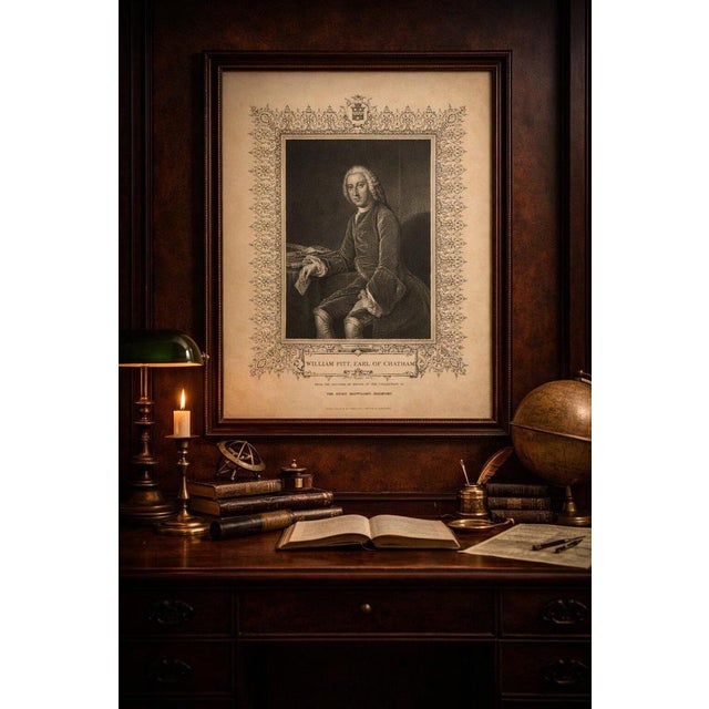 Gold Antique Portrait of William Pitt Earl of Chatham, 1850 For Sale - Image 8 of 9