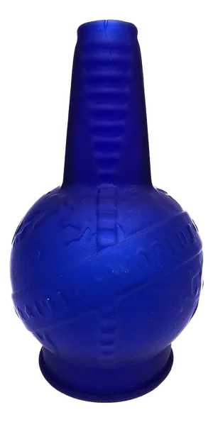 Frosted Cobalt Blue 1939 World Fair Bottle Lamp Base by Sarsaparilla, 20 Available