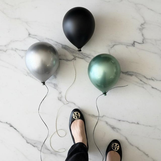 Silver Ceramic Balloon Wall Sculpture -Large Size For Sale - Image 4 of 9