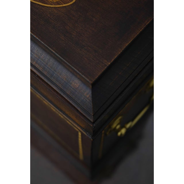 Wood Bartley Inlaid Cherry Decanter Box Set For Sale - Image 7 of 14