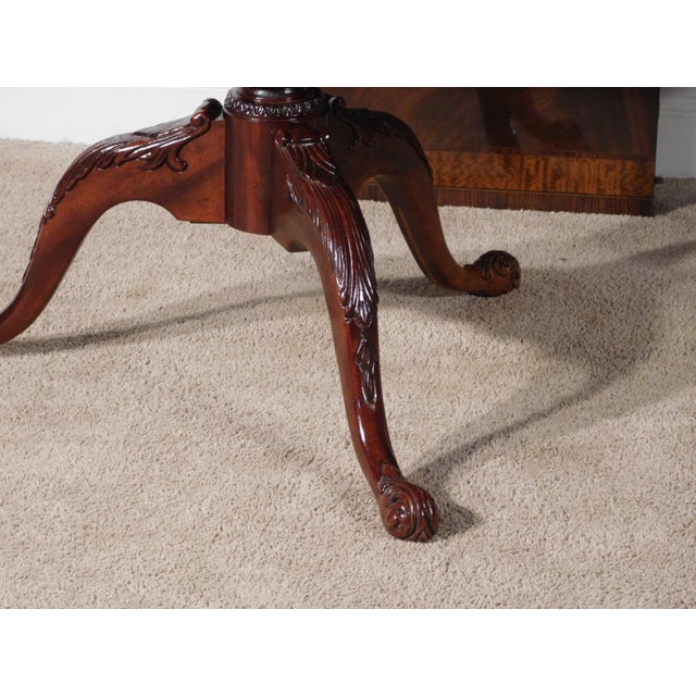Wood Drexel 18th Century Collection Ball & Claw Inlaid Banded Dining Table W Two Leaves For Sale - Image 7 of 17