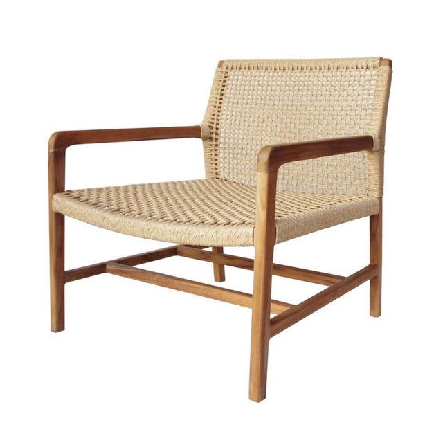 Modern Artesia Porto Wood Framed Patio Occasional Chair For Sale - Image 3 of 9