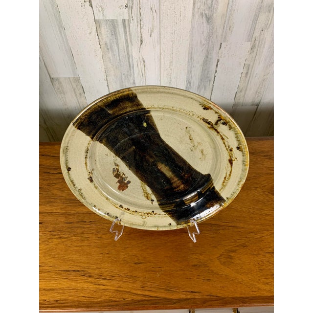 1980s Glazed Ceramic Charger For Sale In Dallas - Image 6 of 13