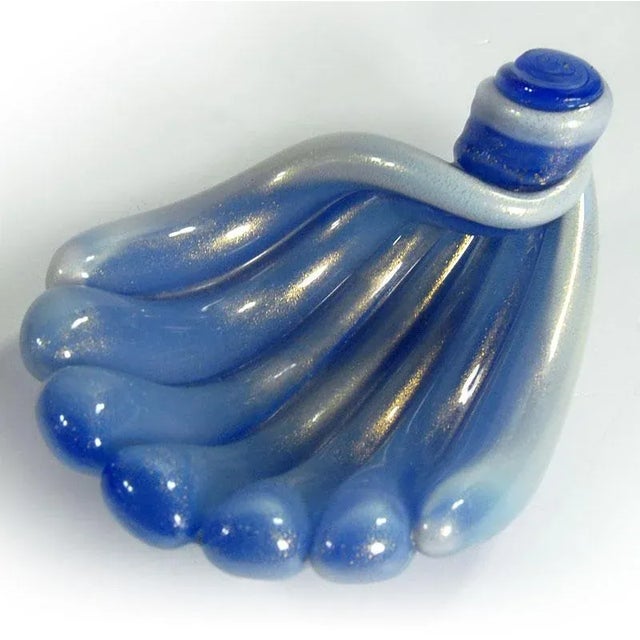 Murano Glass Opaline Shell Bowl attributed to Archimede Seguso, 1950s, in Very Good conditions. Designed 1950 to 1959 This...