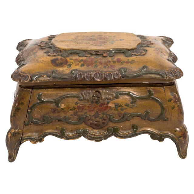 1930s Painted Italian Trinket Box For Sale