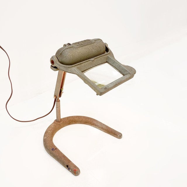 Industrial Industrial Magnifying Lamp by Gruber, 1950s For Sale - Image 3 of 17