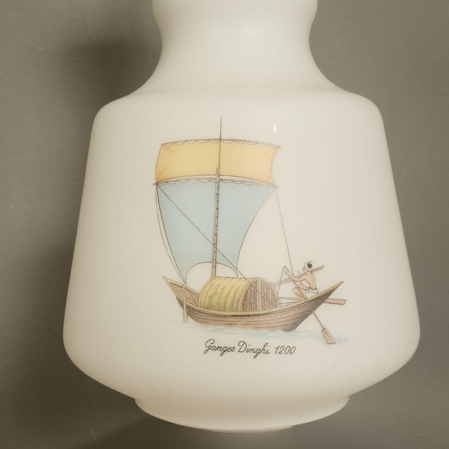 Vintage Caravel Opaline Glass Pendant, 1960s For Sale - Image 9 of 16