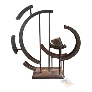 Frank Cota Brutalist Welded Steel Sculpture Circa 1980s For Sale