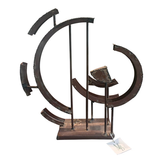 Frank Cota Brutalist Welded Steel Sculpture Circa 1980s For Sale
