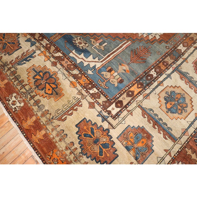Zabihi Collection Antique Tribal Persian Bakshaish Rug - 9'9" x 15'1" For Sale - Image 10 of 12