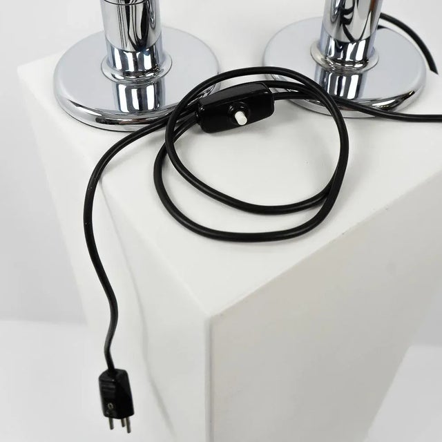 Silver Cosack Chromed Table Lamps, 1970s, Set of 2 For Sale - Image 8 of 10