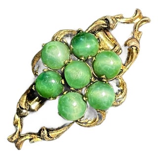 Art Deco (1920s-30s) Neiger Brothers of Gablonz, Czechoslovakia, Unsigned “Peking Jade” Glass Brooch For Sale
