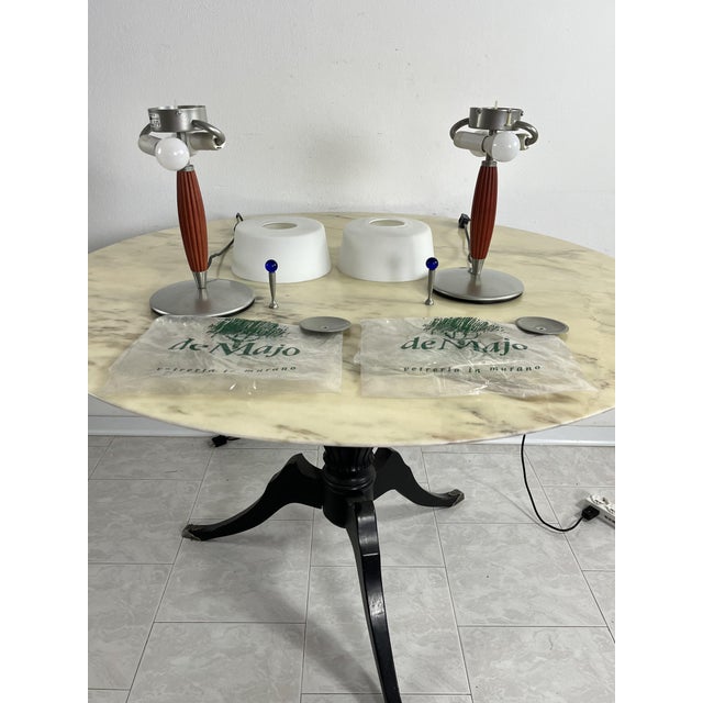 Gray De Majo Murano Glass Table Lamps, 1980s, Set of 2 For Sale - Image 8 of 14